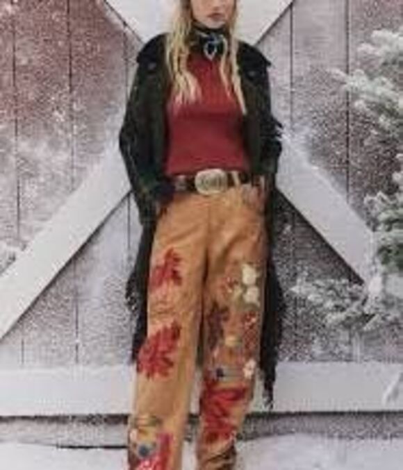 Free People Pants - Free People Bright Time Embroidered High Waist Wide Leg Pants